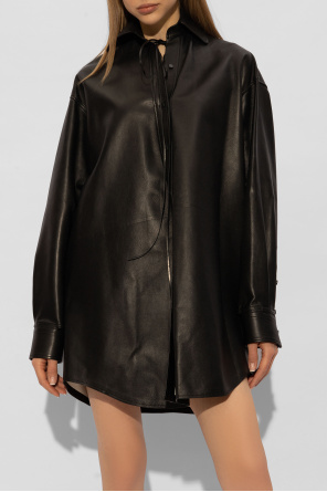 Gucci Leather dress in a shirt cut